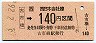 JR券[西]・金額式★古市橋→140円(平成3年)