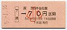 JR券[西]・金額式★下津→70円(平成5年・小児)
