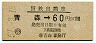 国鉄バス・金額式★青森→60円(昭和57年)