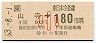 JR券[東]・金額式★山寺→180円(昭和63年・小児)