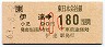 JR券[東]・金額式★伊達→180円(昭和63年・小児)