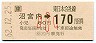 JR券[東]・金額式★沼宮内→170円(昭和62年・小児)