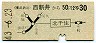 東武・地図式★西新井から北千住→国鉄2等30円(昭和43年)