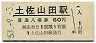 土讃本線・土佐山田駅(80円券・昭和53年)