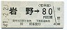 長野電鉄・金額式★岩野→80円(昭和47年)