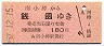 北海道・赤地紋★南小樽→銭函(昭和57年・180円)
