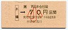 JR券[西]・金額式★木幡→70円(平成4年・小児)