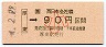 JR券[西]・金額式★厚東→90円(平成4年・小児)
