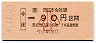 JR券[西]・金額式★今庄→90円(平成4年・小児)
