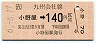 JR券[九]・金額式★小野屋→140円(平成6年)