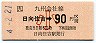 JR券[九]・金額式★日向住吉→90円(平成4年・小児)