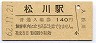 東北本線・松川駅(140円券・昭和62年)