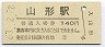 奥羽本線・山形駅(140円券・昭和63年)