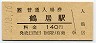 播但線・鶴居駅(140円券・平成2年)