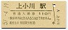 水郡線・上小川駅(110円券・昭和57年)