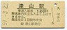 津山線・津山駅(120円券・昭和59年)