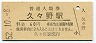 高山本線・久々野駅(60円券・昭和52年)