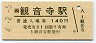 予讃線・観音寺駅(140円券・平成4年)