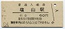 中央本線・塩山駅(60円券・昭和52年)3580