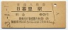 山手線・日暮里駅(60円券・昭和53年)