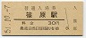 東海道本線・篠原駅(30円券・昭和51年)