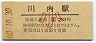 鹿児島本線・川内駅(70円券・昭和60年・小児)