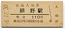 三セク化★宮津線・網野駅(110円券・昭和56年)
