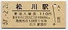 東北本線・松川駅(110円券・昭和57年)