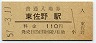 阪和線・東佐野駅(110円券・昭和57年)