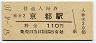 東海道本線・京都駅(110円券・昭和57年)