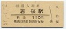 三セク化★若桜線・若桜駅(110円券・昭和57年)1881