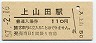 廃線★上山田線・上山田駅(110円券・昭和57年)