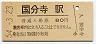 中央本線・国分寺駅(80円券・昭和54年)