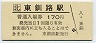 記念券★根室本線・東釧路駅(170円券)
