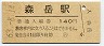 (ム)★奥羽本線・森岳駅(140円券・昭和63年)