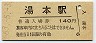 常磐線・湯本駅(140円券・昭和63年)