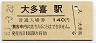 三セク化★木原線・大多喜駅(140円券・昭和63年)
