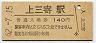 三セク化・記念券★会津線・上三寄駅(140円券・昭和62年)