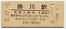 東海道本線・掛川駅(140円券・平成5年)