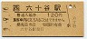阪和線・六十谷駅(120円券)