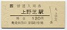 阪和線・上野芝駅(120円券・昭和63年)