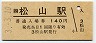 予讃線・松山駅(140円券・平成3年)