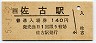 高徳線・佐古駅(140円券・平成5年)