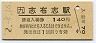 日南線・志布志駅(140円券・平成2年)