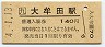 鹿児島本線・大牟田駅(140円券・平成4年)