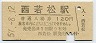只見線・西若松駅(120円券・昭和57年)