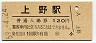 �★山手線・上野駅(120円券・昭和59年)