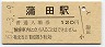 東海道本線・蒲田駅(120円券・昭和61年)