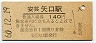 芸備線・安芸矢口駅(140円券・昭和60年)