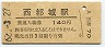 日豊本線・西都城駅(140円券・昭和62年)
